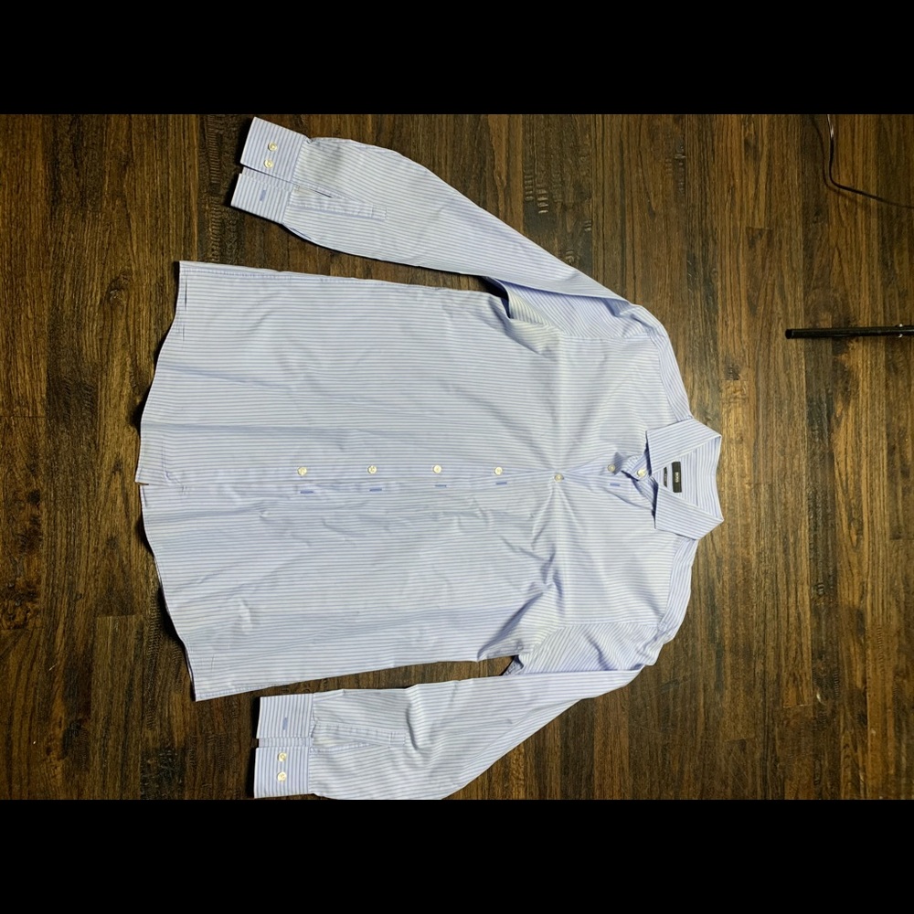 Hugo Boss blue striped button up